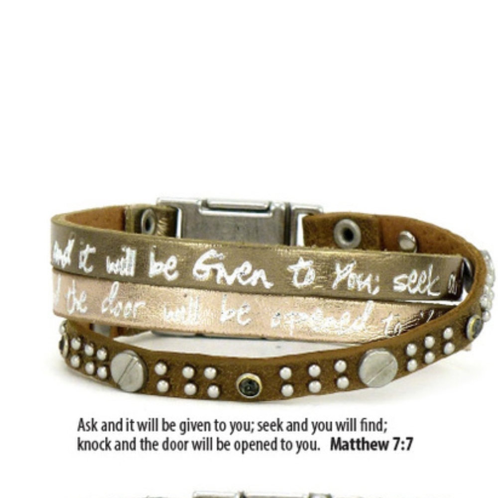 Leather wrap bracelet - Ask and it will be given